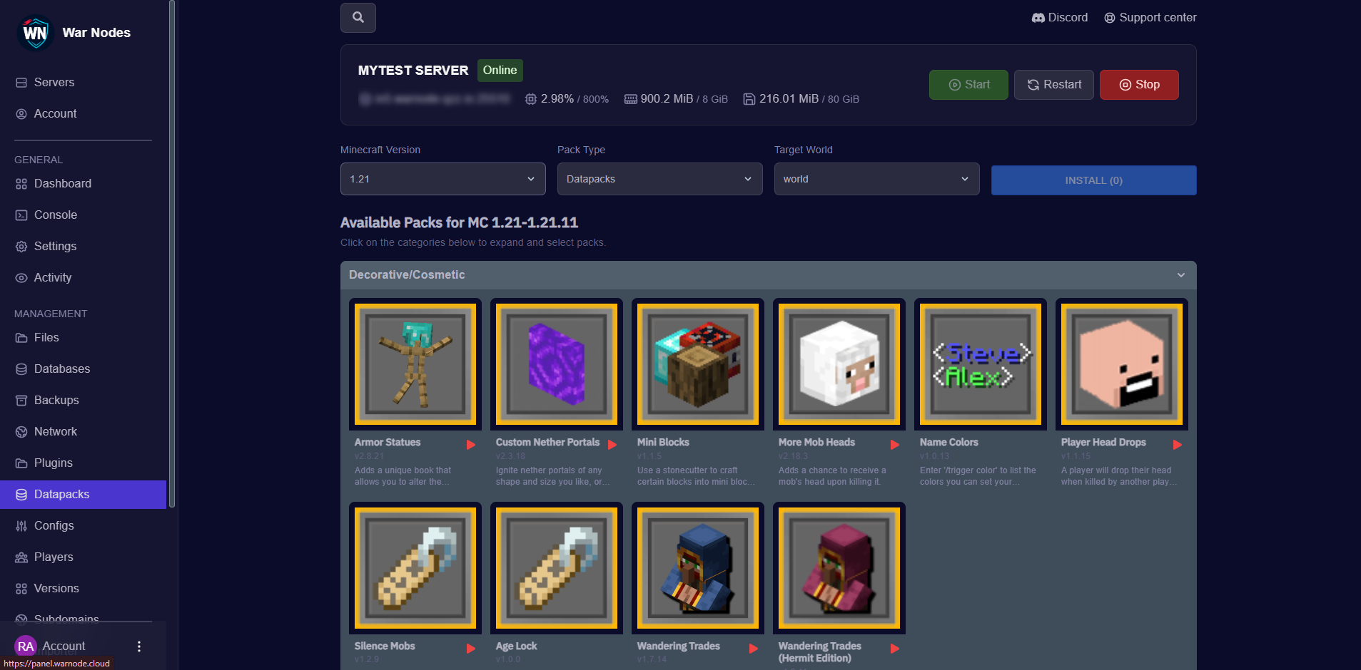 Vanilla datapack browser